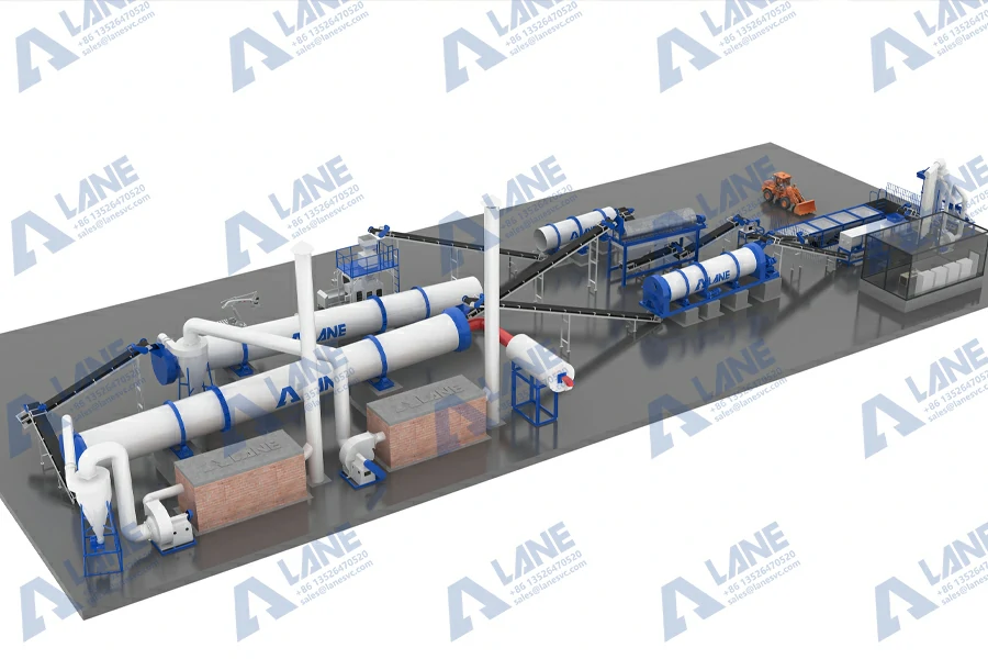 Ligne de production de granulation NPK à tambour rotatif