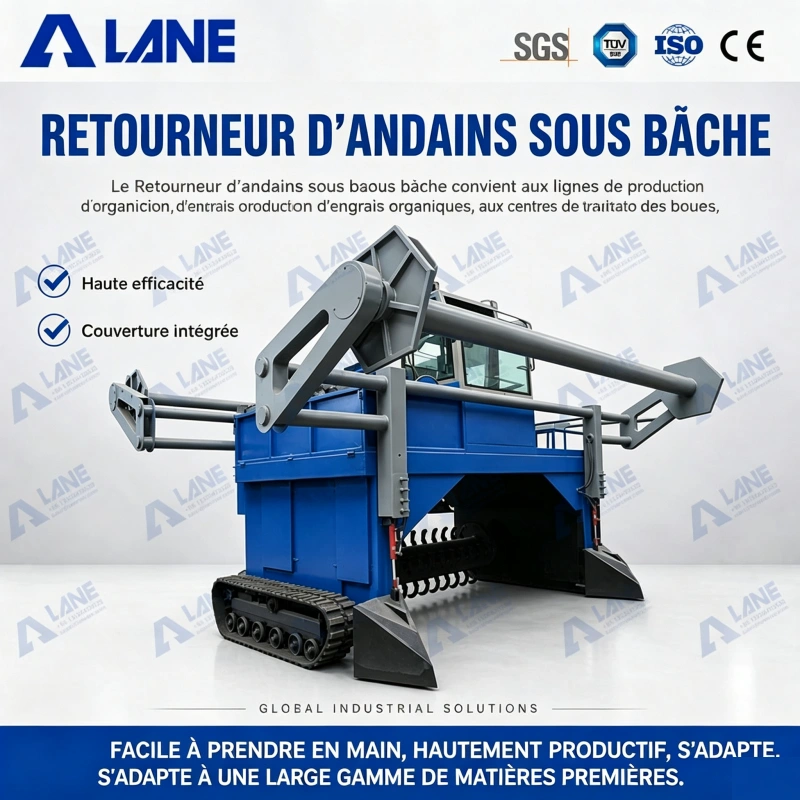 Retourneur d’andains sous bâche